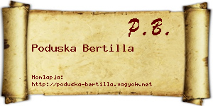 Poduska Bertilla névjegykártya